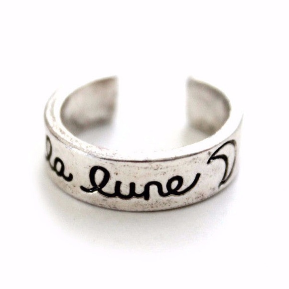 La Lune Antique Silver Tone Adjustable Ring - Picture 3 of 5